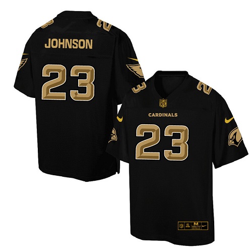 Men's Elite Chris Johnson Nike Jersey Black - #23 Pro Line Gold Collection NFL Arizona Cardinals